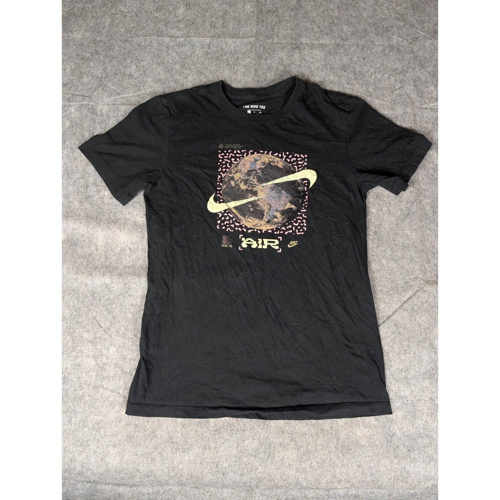 Nike Air Earth Graphic Tee Black‎ Short Sleeve Planet Swoosh Shirt 3530